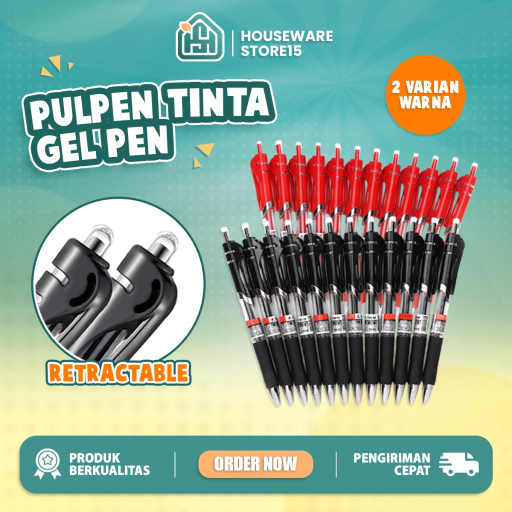

Gel Pen Pulpen Pena Black / Red Gel 1PCS