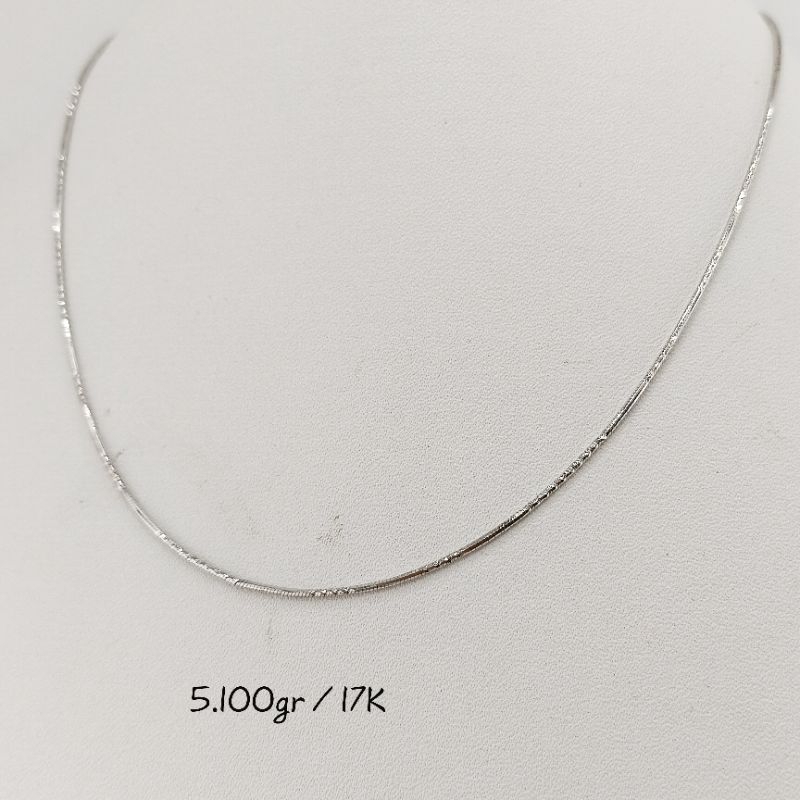 kalung emas putih 17K