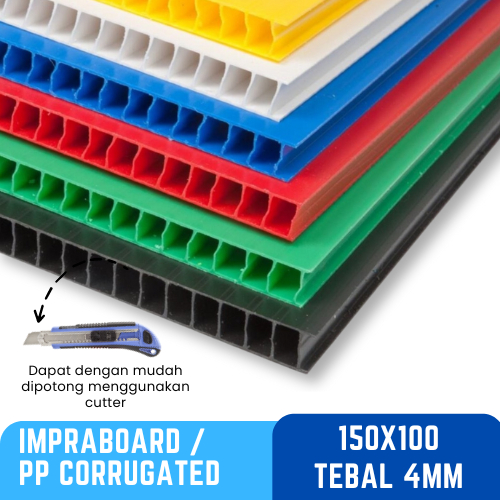

Kilat Impraboard PP Corrugated Infraboard Tebal 4mm Ukuran 150x100cm
