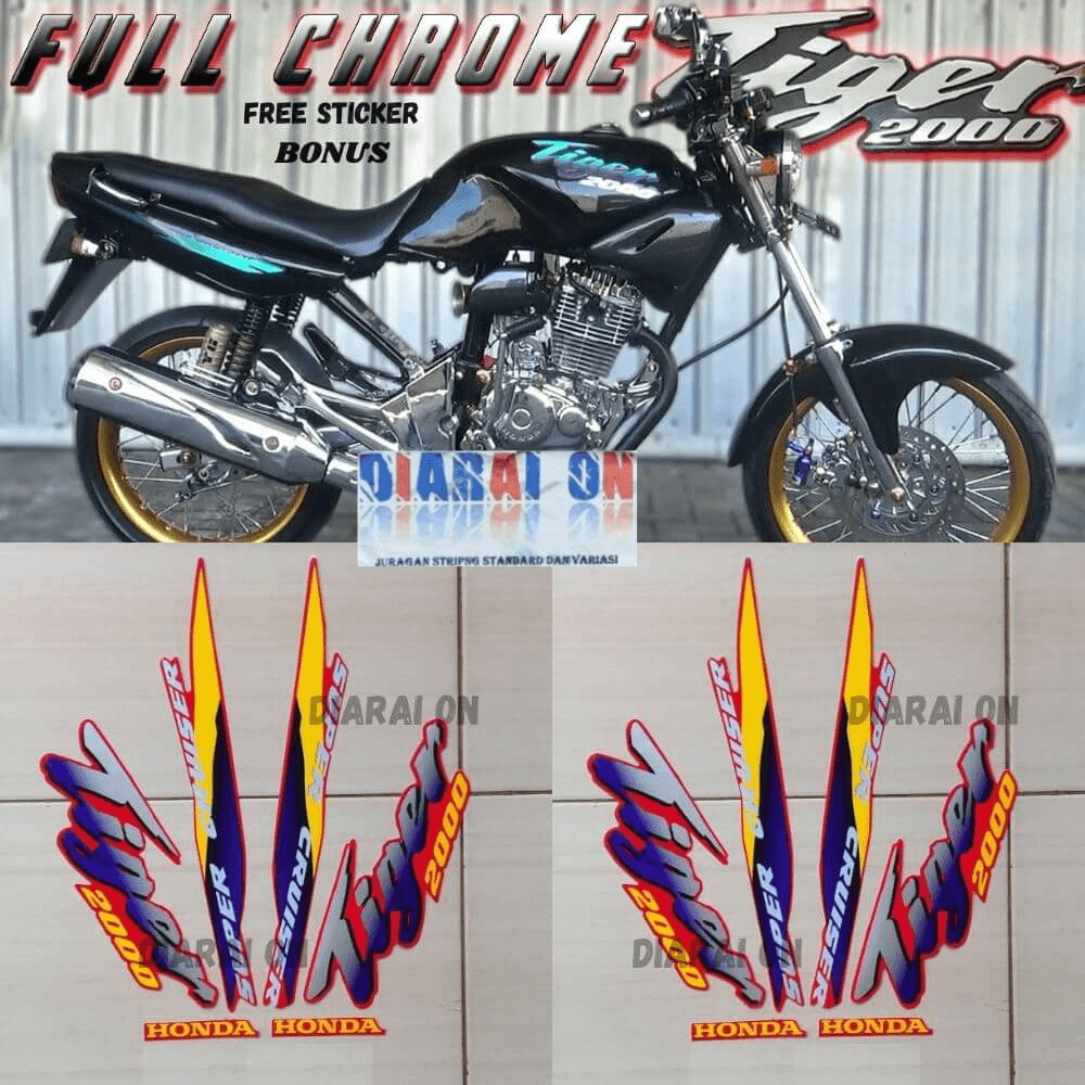 Striping Stiker Honda Tiger 2000 - Tiger Lama Lawas Tilam Tilas 1993 1994 2000 Murah 1