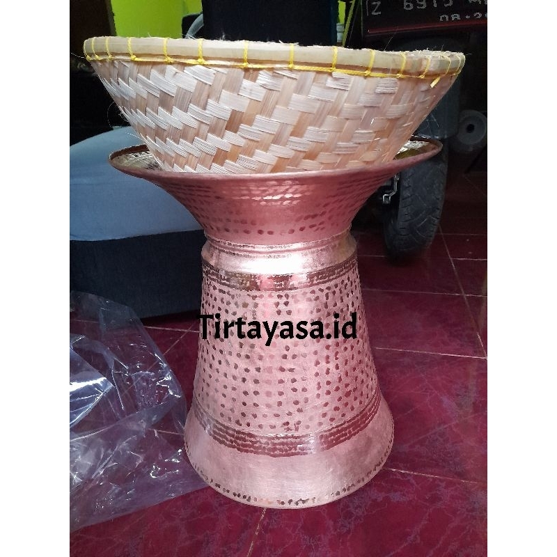 Seeng tembaga asli dandang tembaga jadul free kukusan bambu ulk 34x40 JUMBO