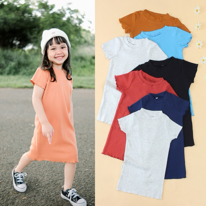 BODYCON DRESS - Dress Polos Rib Bodycon Anak