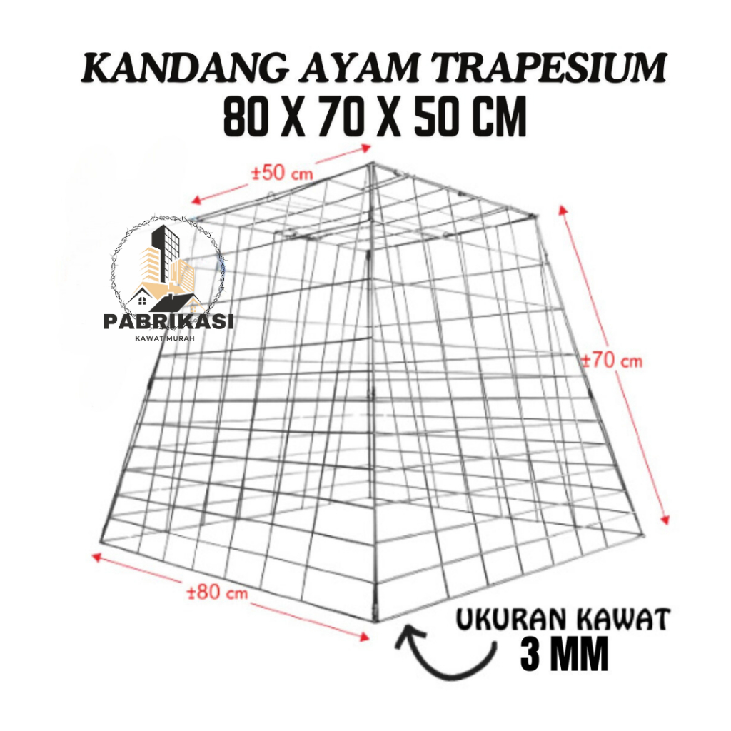 KANDANG AYAM UMBARAN TRAPESIUM | KOTAK | GALVANIS ANTI KARAT TEBAL 3MM PABRIKASI TERMURAH