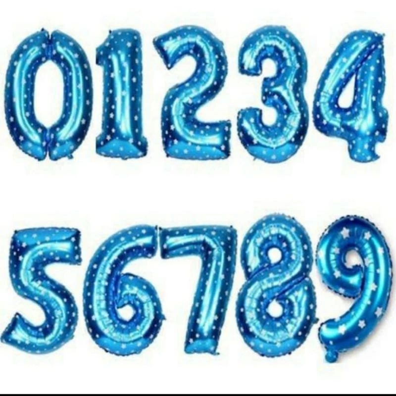 balon foil angka 40cm/balon ulang tahun