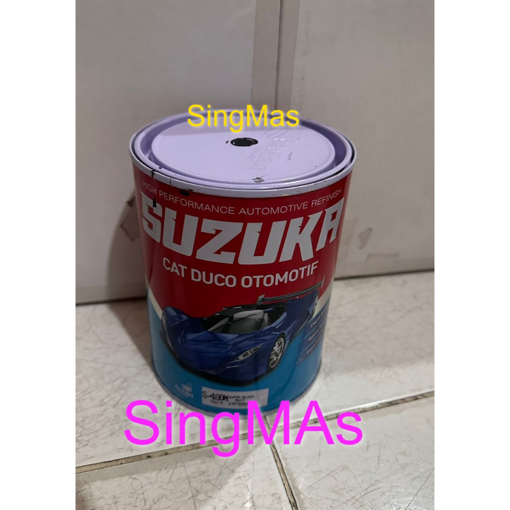 SUZUKA SUPER BLACK MATT S480M HITAM DOFF 1KG CAT Duco/Mobil/Besi/Mebel/Pagar/Kayu/Furnitur/Motor