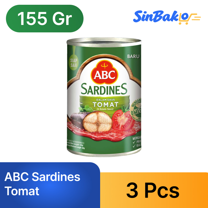 

ABC Sardines Tomat 155gr (3 Pcs)