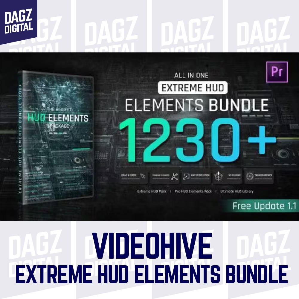 Videohive - video hive template Videohive Extreme HUD Elements Bundle 1200+ For Premiere Pro Templat