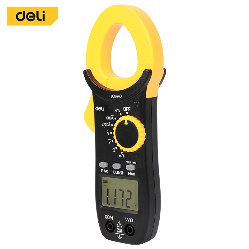 Deli Multimeter/Alat Ukur Arus Listrik Digital 600V AC DC Diode Multitester DL8440 /Alat Perkakas