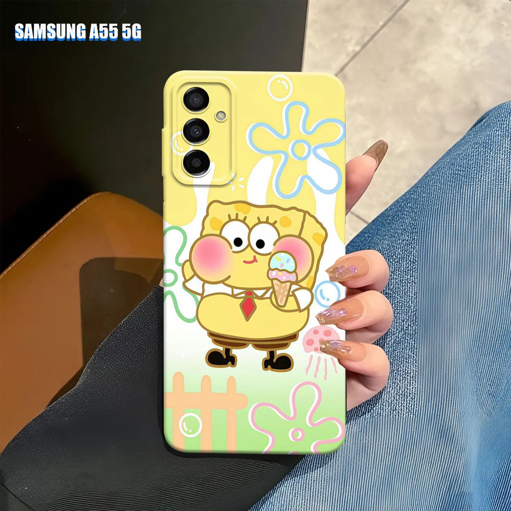 |021| Softcase Samsung A55 5g - Case Procamera - Case Fashion Cute Spongebob  (Type Lain Di chat)