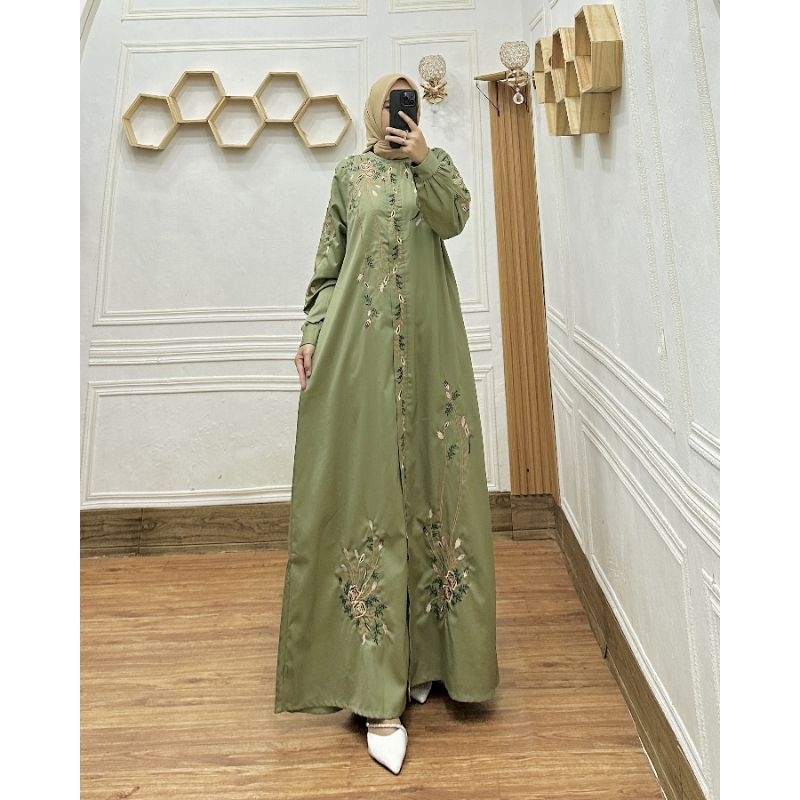 TERBARU LAURENCA SERIES (XXL/JUMBO LD120) GAMIS PESTA KEKINIAN BAHAN KATUN TOYOBO MIX BORDIR TERMURA