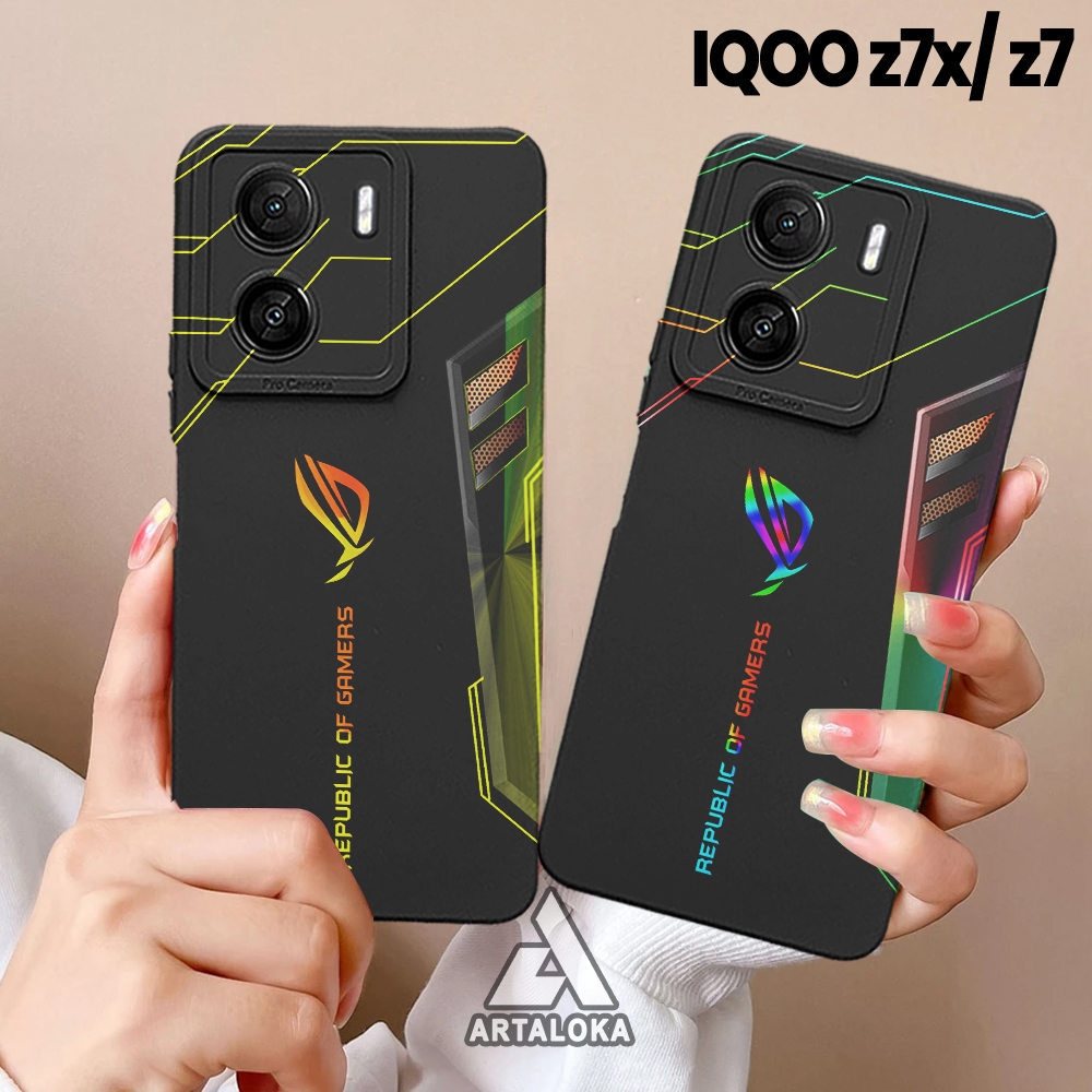 Case VIVO IQOO Z7X/Z7 Softcase Pro Camera MOTIF ROG- Pelindung hp
