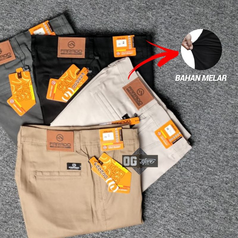 JUMBO Celana Pendek Chino Pria Bahan Melar Twill Big Size