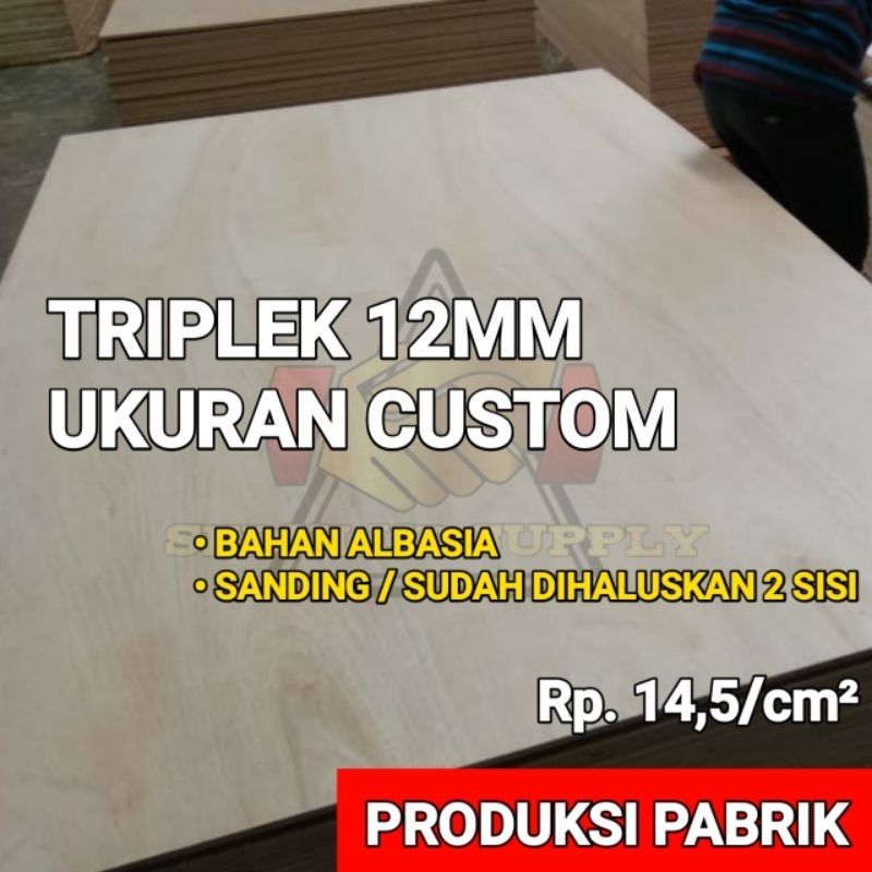 PAPAN KAYU TRIPLEK 12mm  PLYWOOD MULTIPLEK 12MM UTY UKURAN CUSTOM