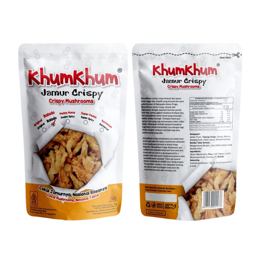 

Jamur Crispy 75 gram - KhumKhum - Balado