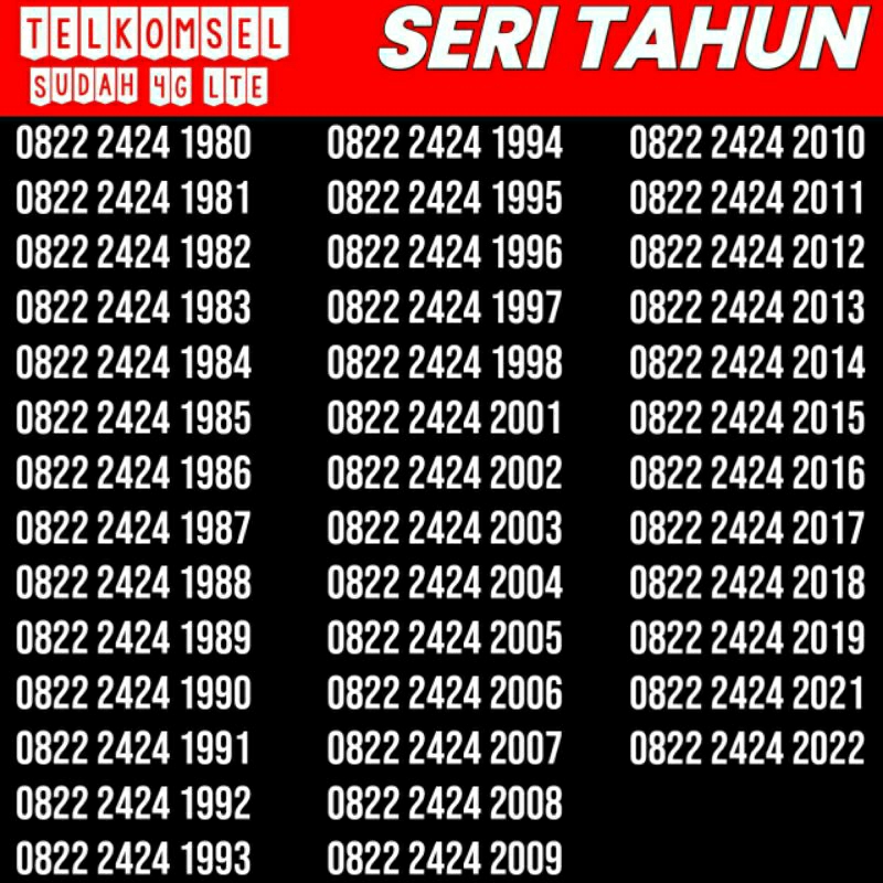 Nomor cantik Telkomsel tahun kelahiran nomor cantik simpati ekor tahun