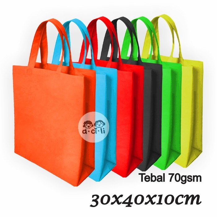 

12Pcs Tas Goddie Bag Kain Spunbond POLOS Kantong Snack Souvenir Hadiah