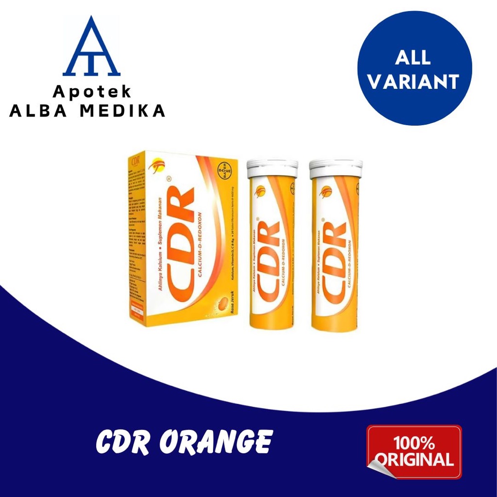CDR Suplemen Kalsium Rasa Jeruk | Vitamin Tulang & Sendi Remaja Lansia | Vit C | Suplemen Makanan