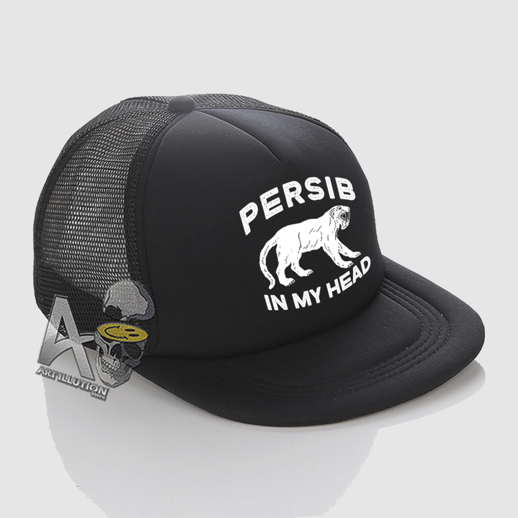 Topi Persib In My Head - Topi Snapback Trucker Jaring Persib Bandung Logo Terbaru PREMIUM
