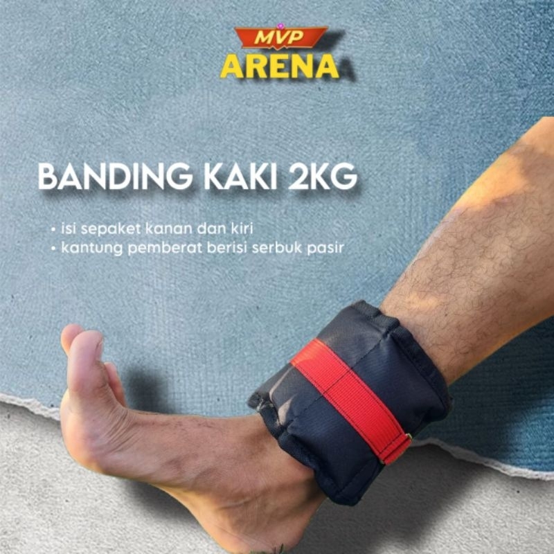 Banding kaki 2 kg pemberat kaki 2 kg (kanan 1 kg kiri 1 kg) pemberat kaki
