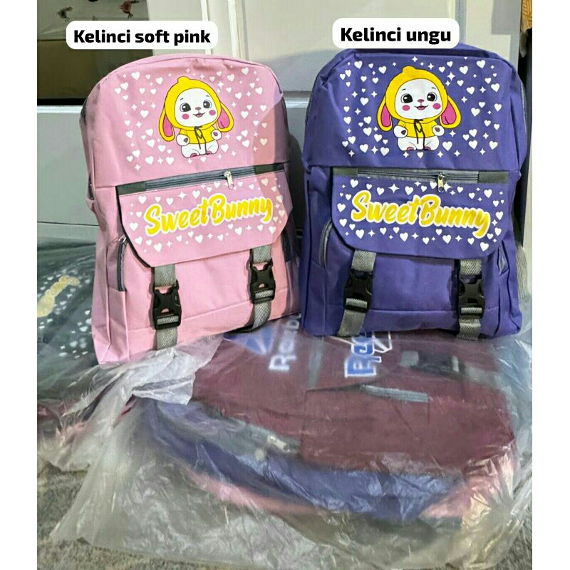 TAS ransel anak sd cetekan bahan waterprof canvas
