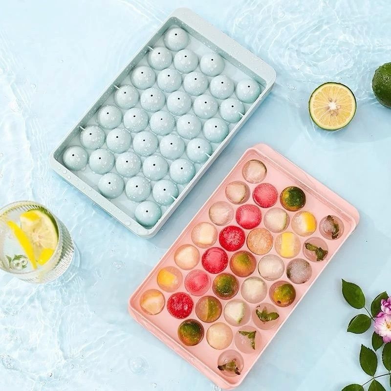 Cetakan Es Batu 33 Round Cetakan Jelly  Es Pudding Bulat Mini