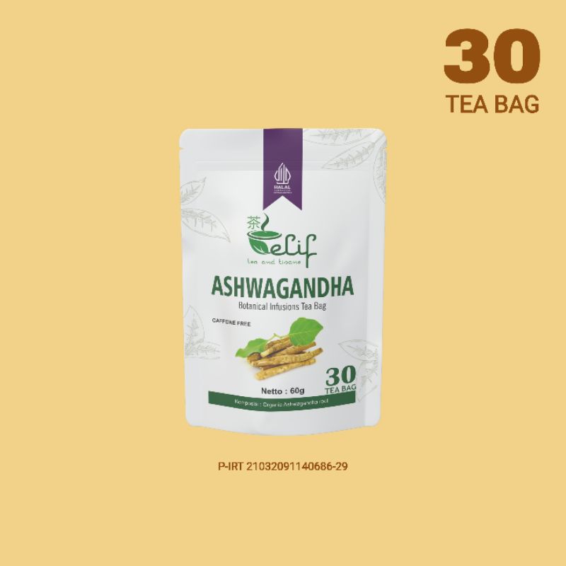 

ELIF TEA AND TISANE Ashwagandha Tea | Teh Ashwagandha GERD Anxiety | 30 Tea Bag