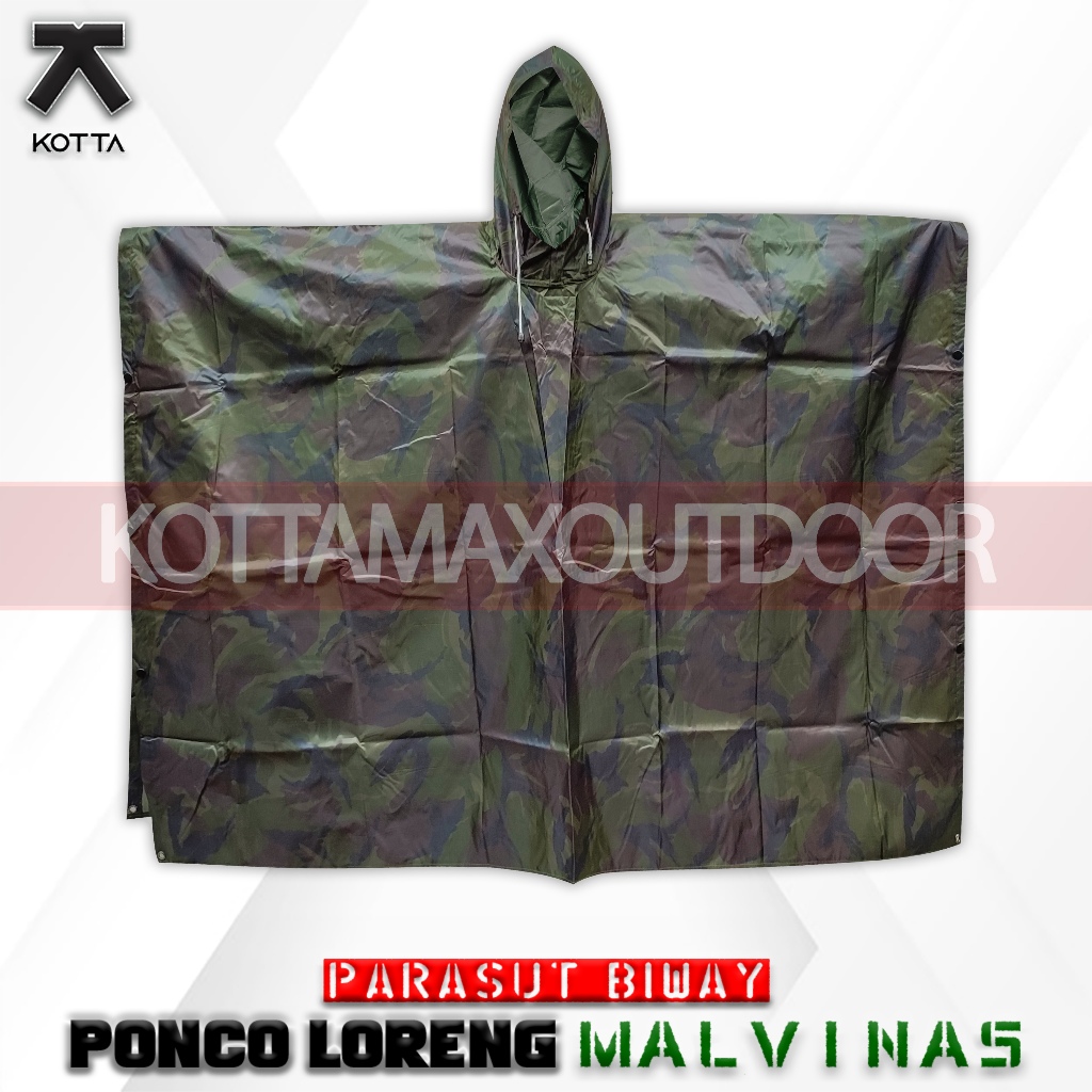 JAS HUJAN PONCO LORENG TNI MALVINAS MANTEL HUJAN LORENG