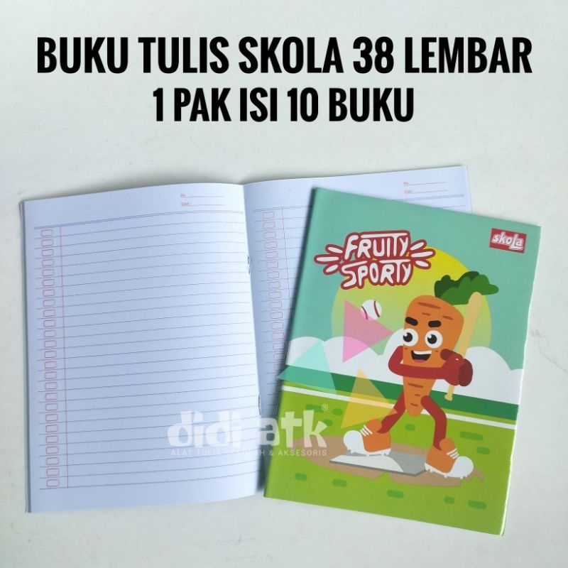 

Buku Tulis Skola 38 Lembar by Sidu (1Pak = 10Pcs)
