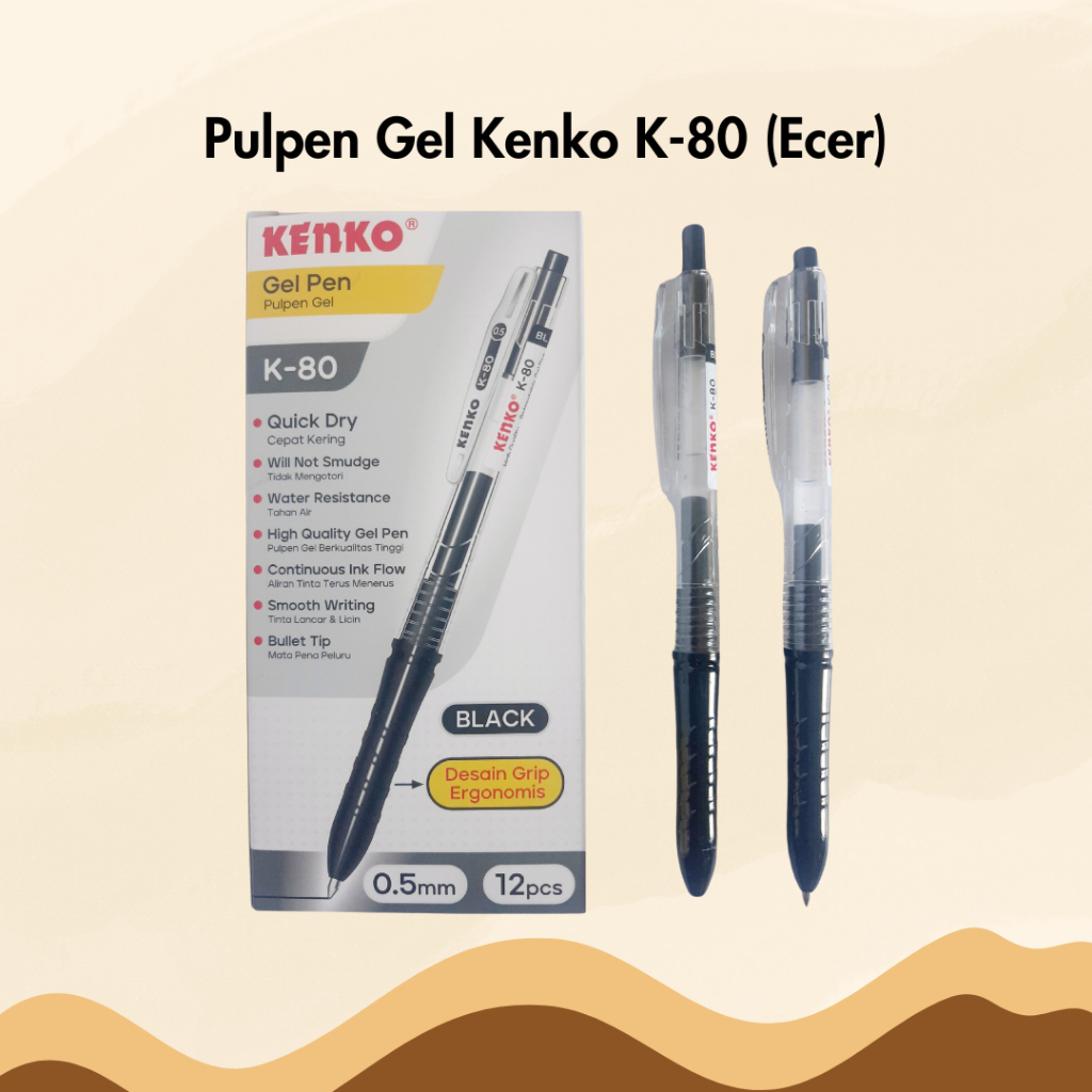 

Pulpen Gel Kenko K-80 0.5 mm Per Pcs Satuan Bolpen Bolpoin Ballpoint Pena Pen