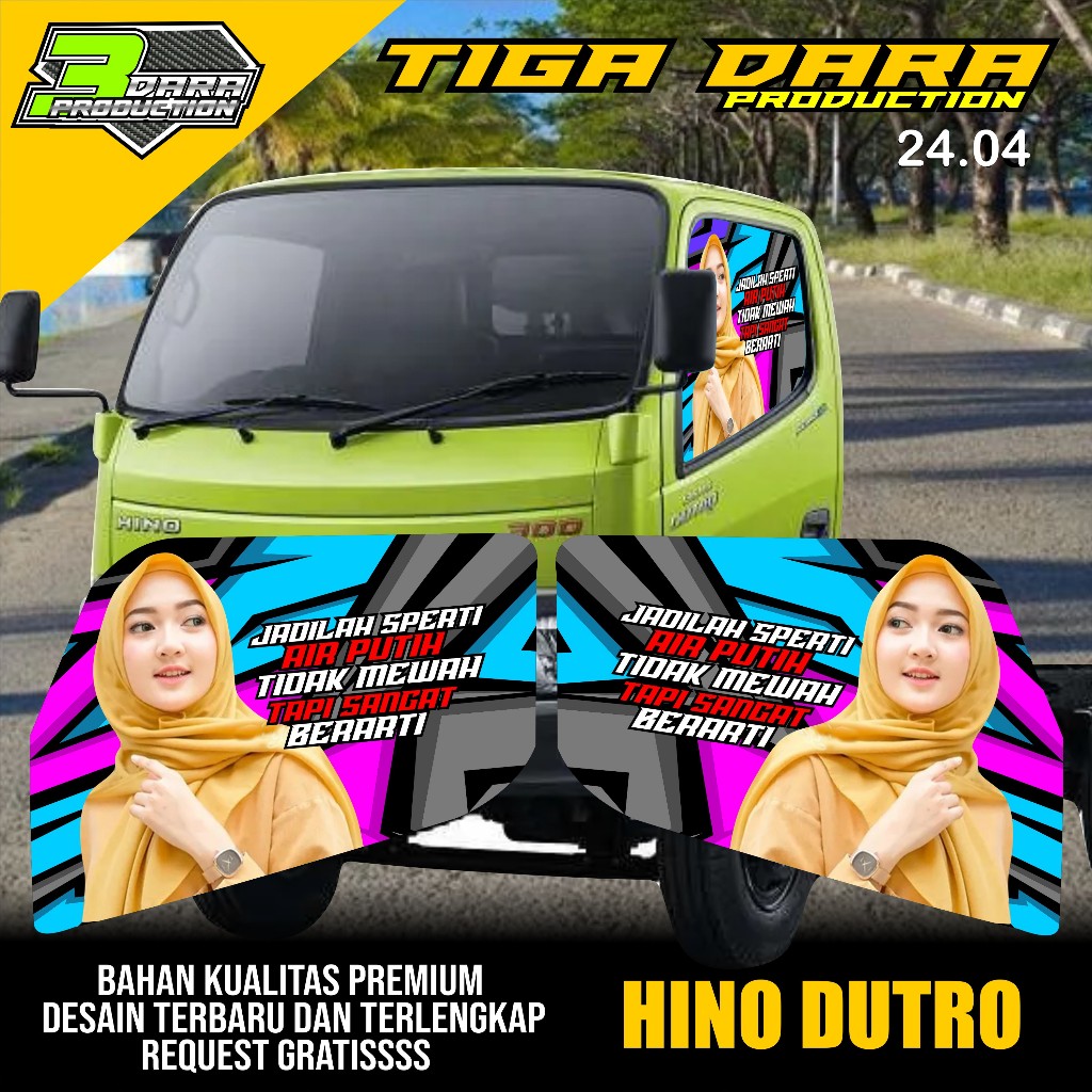 STIKER ONE WAY KACA SAMPING TRUK HINO DUTRO STIKER KACA TRUK HINO DESAIN TERBARU KEREN KODE 24.04