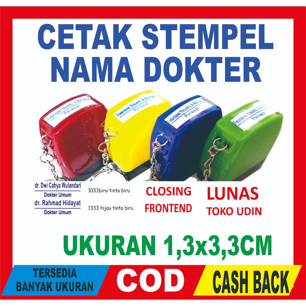 

stempel nama dokter uk. 13x33mm