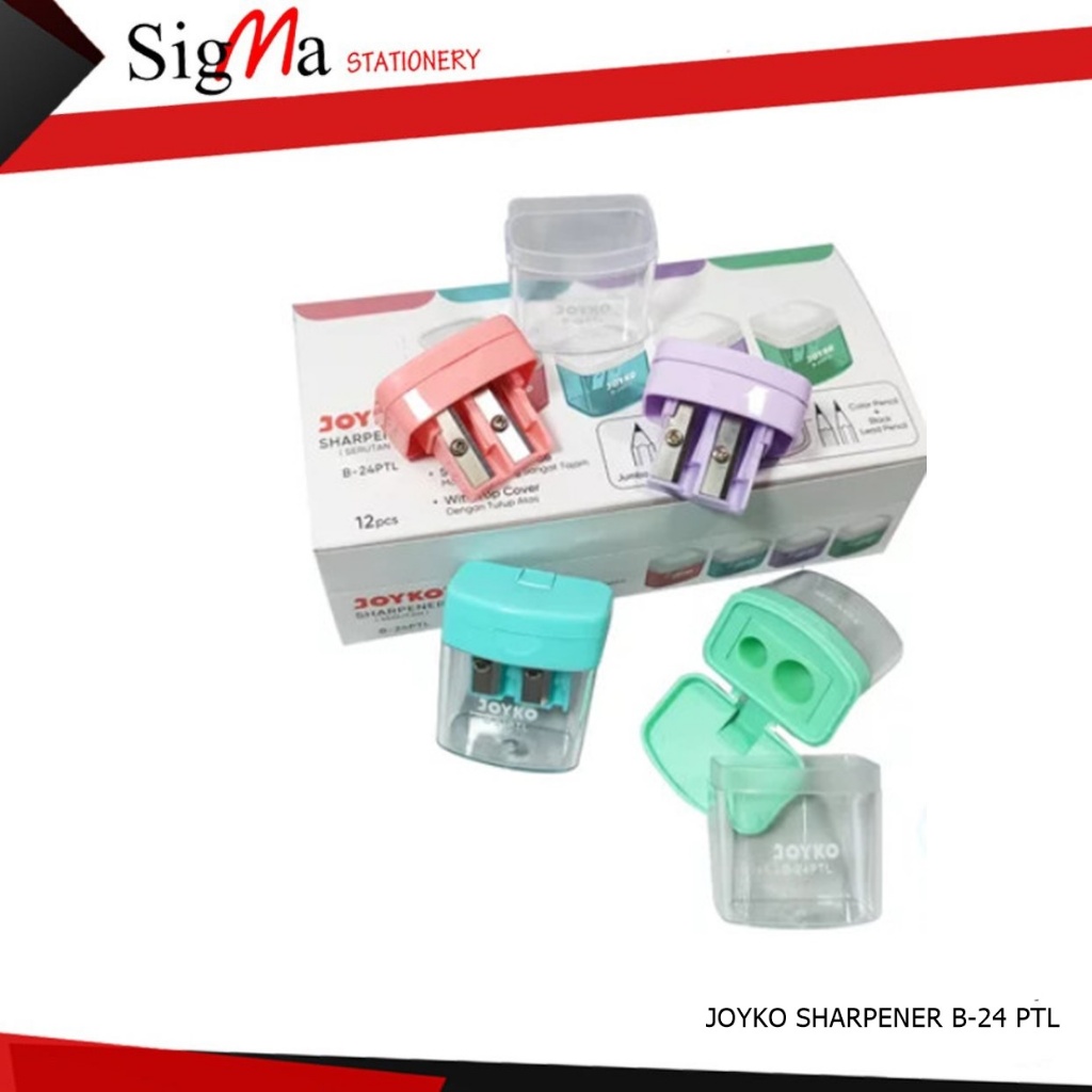

Rautan Serutan Sharpener JOYKO B-24PTL 2 In 1 Pastel Color / Serutan JOYKO B-24PTL