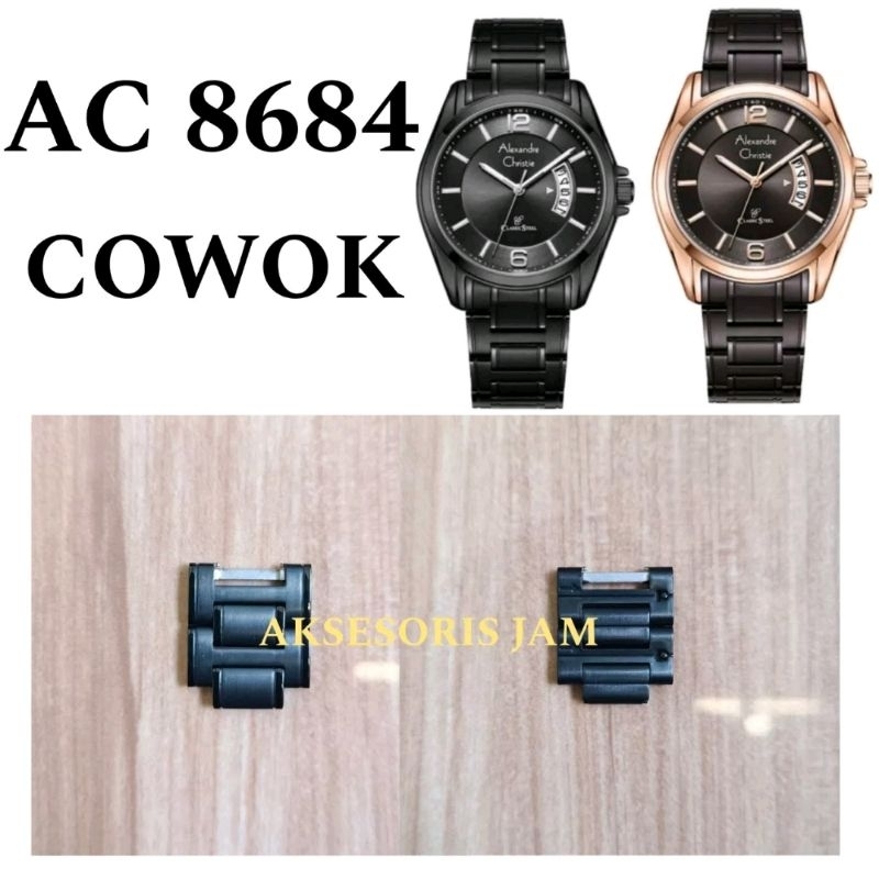 Sambungan Tali Rantai Jam Tangan Alexandre Christie Original AC 8684 Cowok