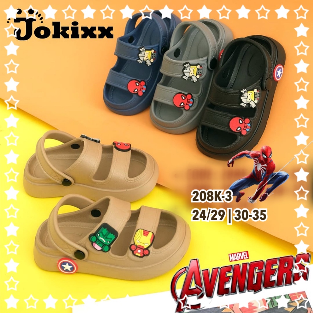 [NEW]Sandal Selop Let Karet Anak Laki Cowok Spiderman Avenger Ironman Keren Imut Cakep Jokixx MGR Ba