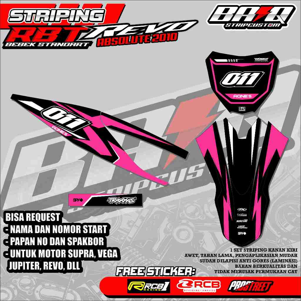 STRIPING STICKER RBT REVO ABSOLUTE 2010 BEBEK STANDART - STRIPING RBT REVO ABSOLUTE 2010 BEBEK STAND
