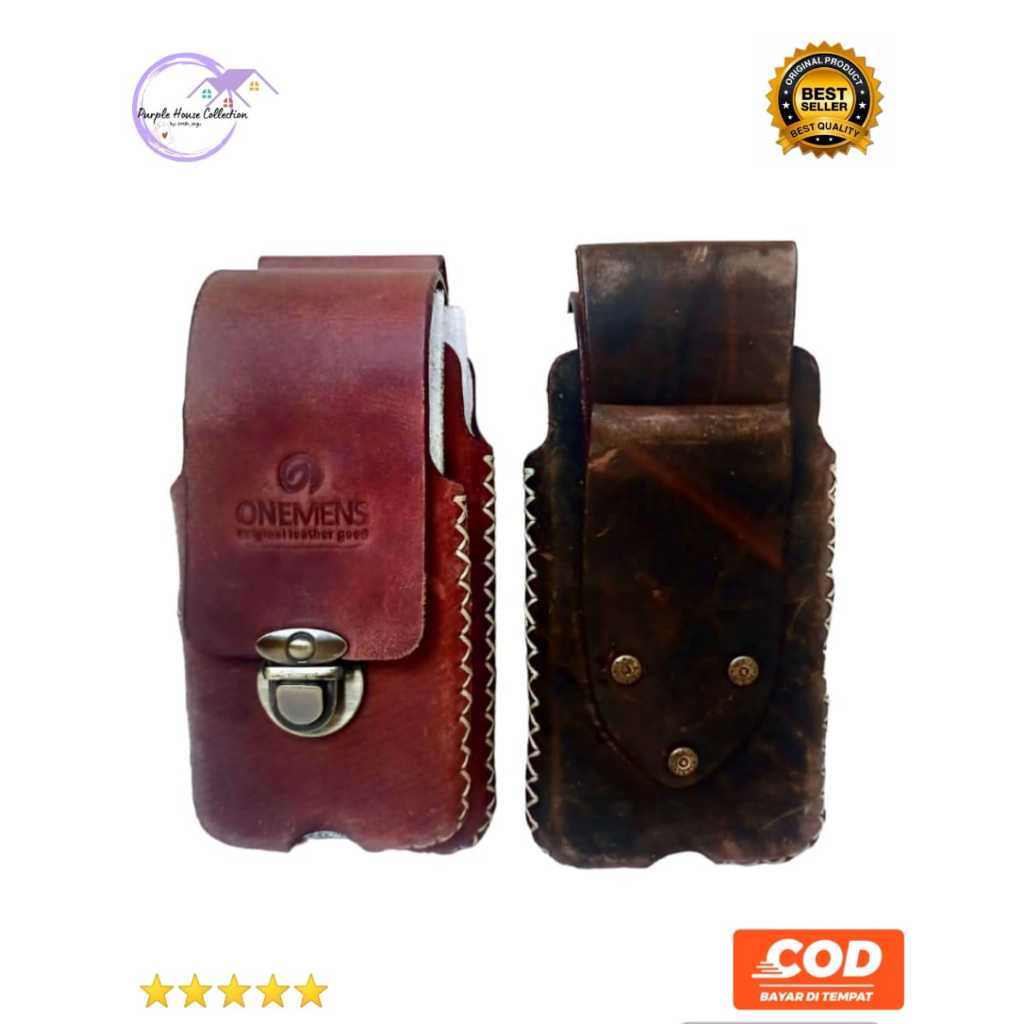 [ONEMENS] Sarung HP Pinggang Full Kulit Asli//Sarung Hp Pria Kulit Asli Model Terbaru Simple dan Mew