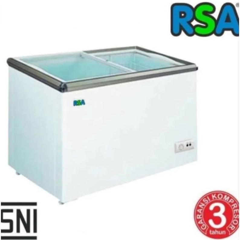 CHEST FREEZER RSA 320 KACA SLIDING / FREEZER KACA GESER