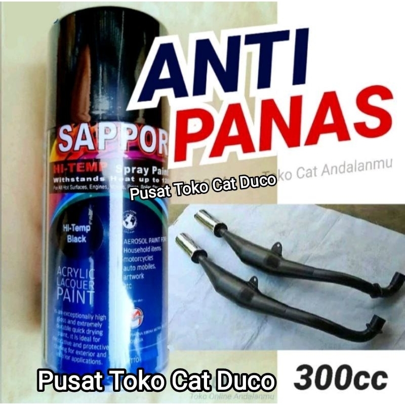 Cat Pylox Sapporo Hi-Temp Black 300cc anti panas. cocok buat knalpot mesin kenalpot hitemp hi temp