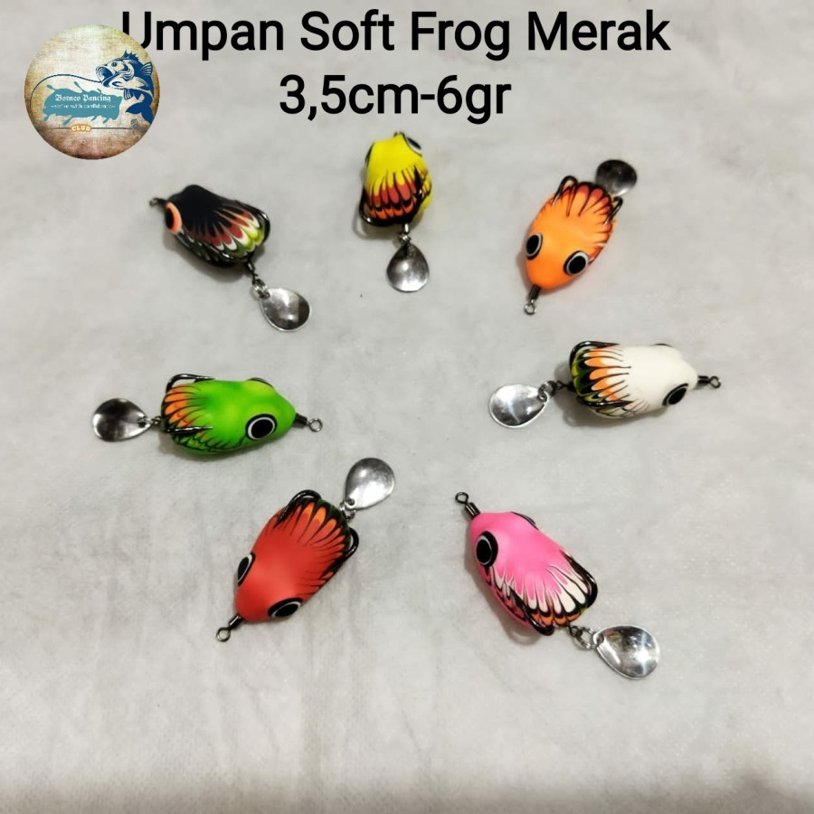 Umpan Soft Frog/Umpan Karet Kodok Hand Made Model Merak 3.5cm - 6gram