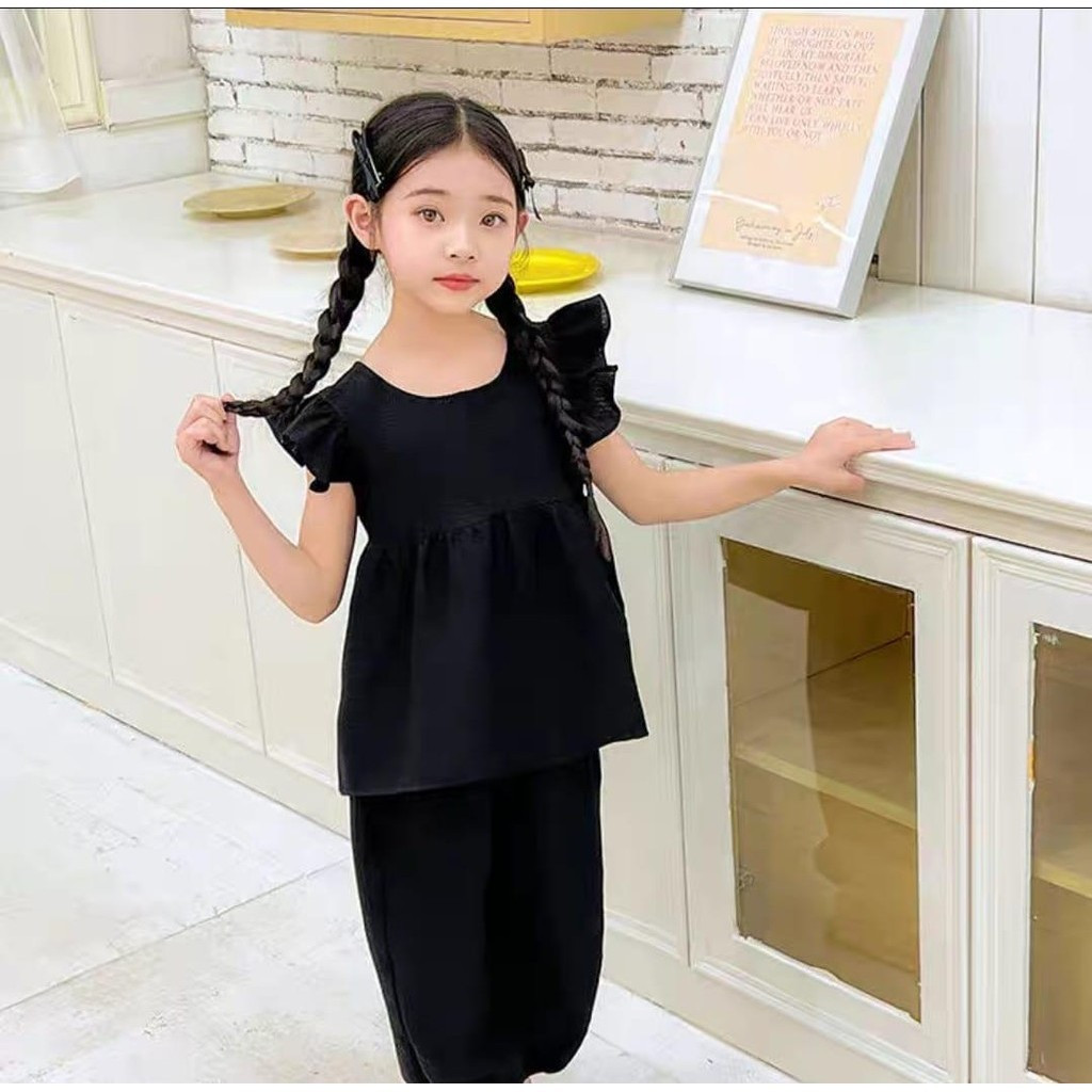 IL - Setelan Sesha Anak Perempuan Lucu / Oneset Baju Celana Panjang Polos Terbaru / Baju Anak Peremp