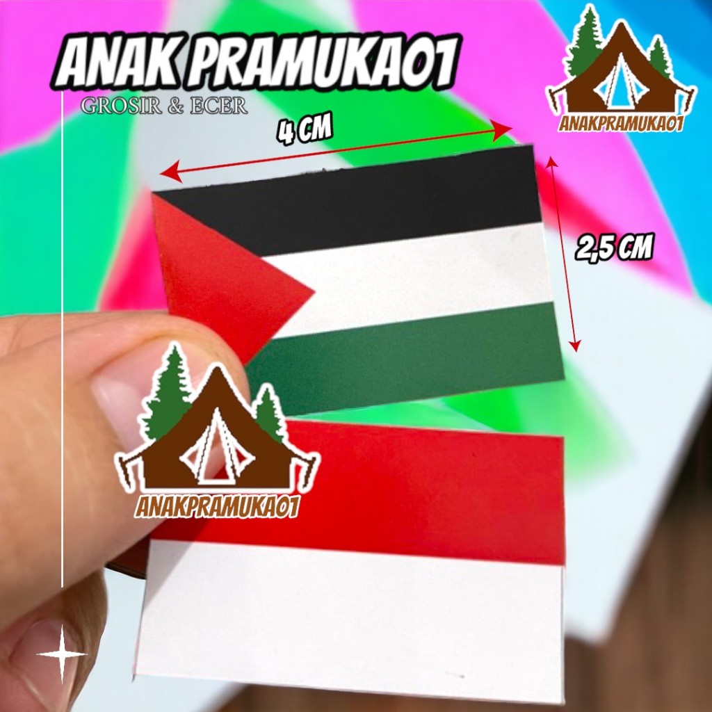 

Stiker pipi palestina dan merah putih 2,5 x 4cm