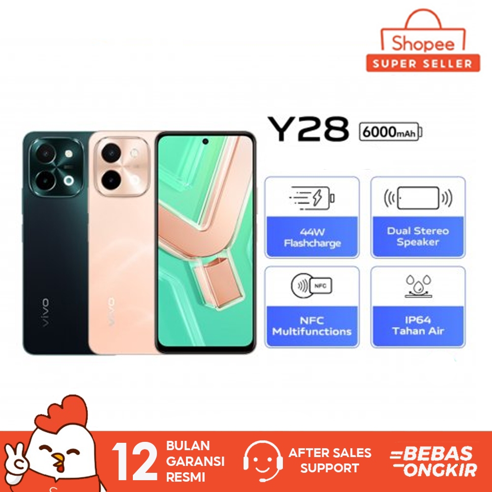Vivo Y28 NFC [6/128 GB] [8/128 GB] [8/256 GB] Garansi Resmi Vivo Indonesia Y19s