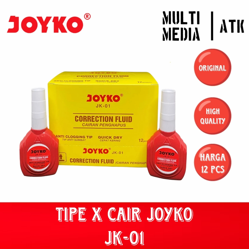 

CORRECTION PEN JOYKO / TIPE X JK-01 ISI 12 PCS