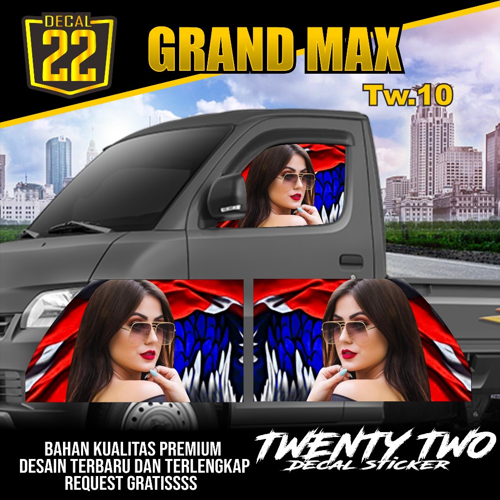 STIKER ONE WAY KACA MOBIL GRAND MAX STIKER KACA SAMPING GRAND MAX KODE Tw.10