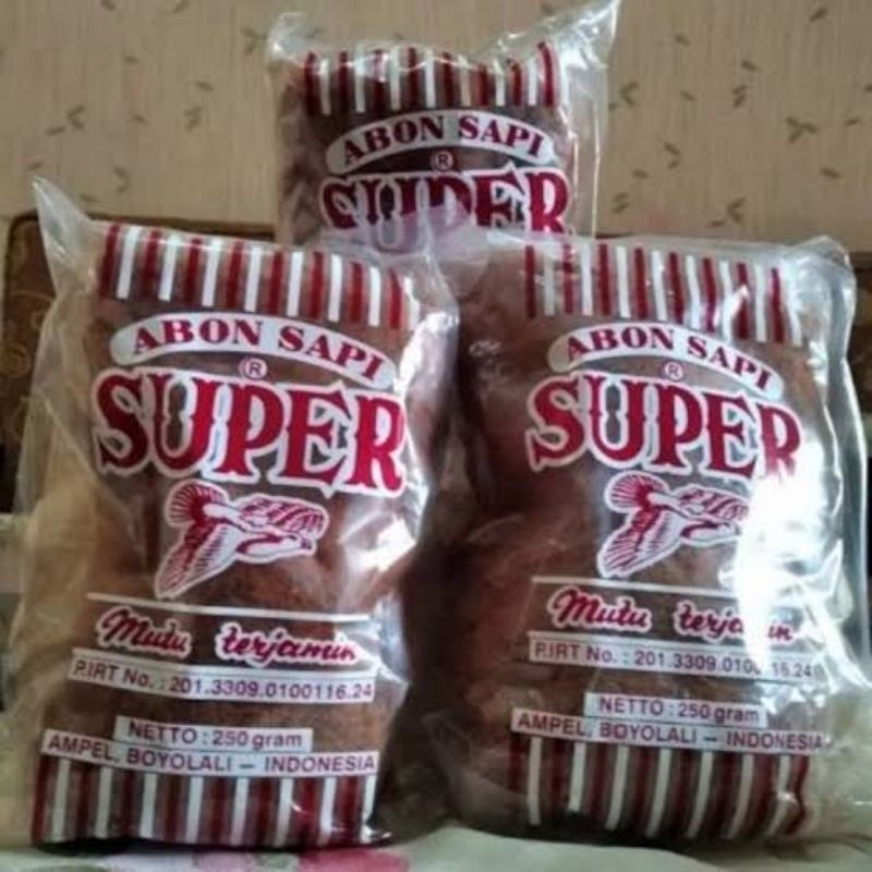 

Abon Sapi Super Cap Burung Kemasan 250gr Asli Boyolali