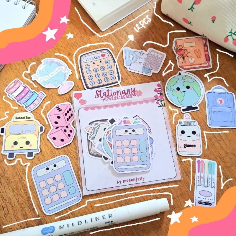 

Stationary Sticker Pack by Mooonjelly/ School Supplies Stiker Pack