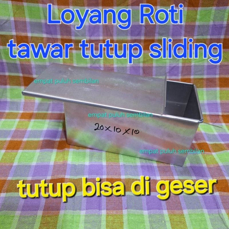 loyang roti tawar bandung polos tebal / cetakan roti tawar tutup sliding / tawar bandung bakar