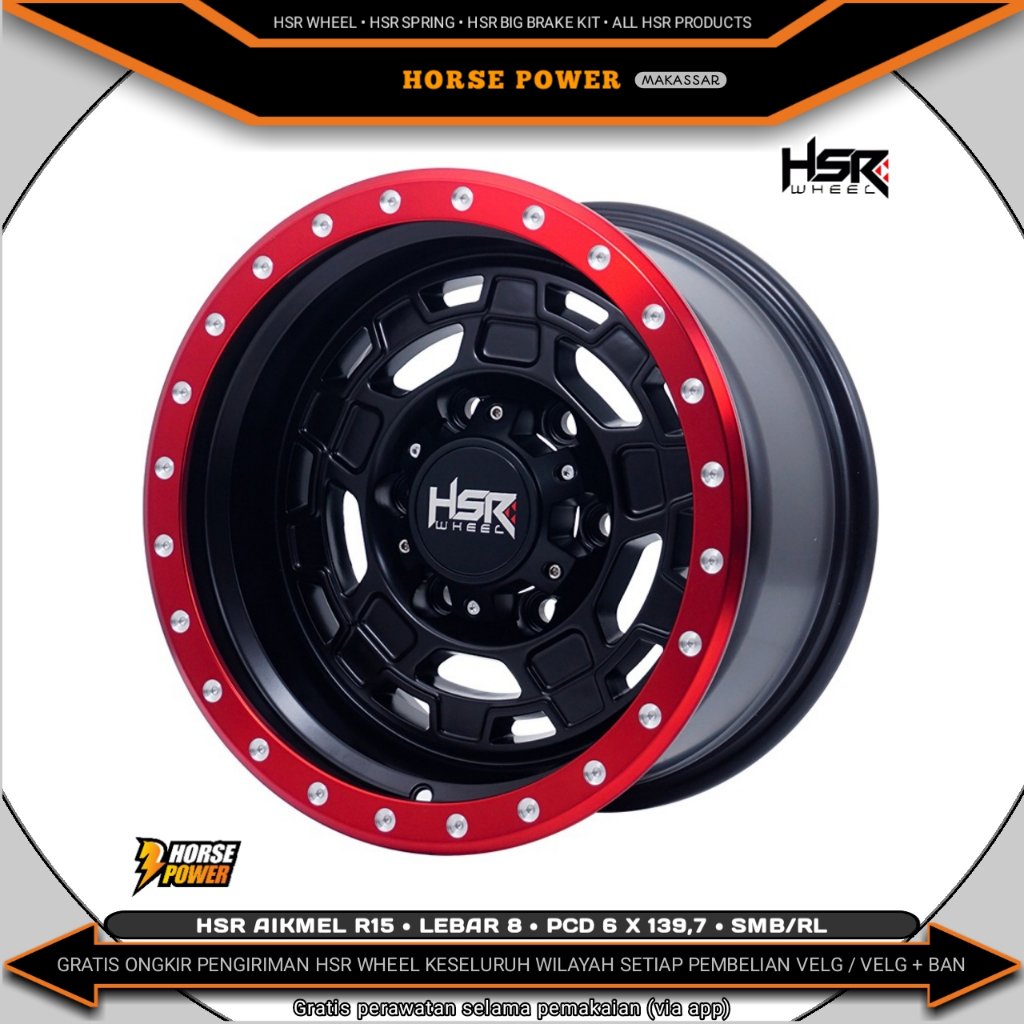 Velg R15 • Mobil 6 Baut Roda • Pcd 6 x 139,7 • Hsr Aikmel