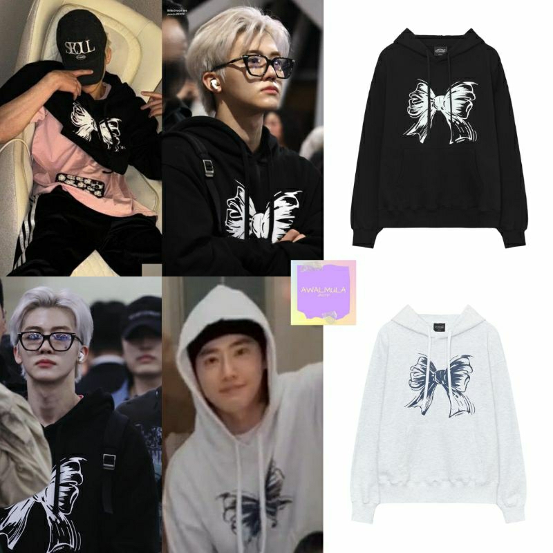 (PO) OFFICIAL SALE ITZAVIBE Ribbon Logo Hoodie worn by NCT Jaemin EXO Junmyeon