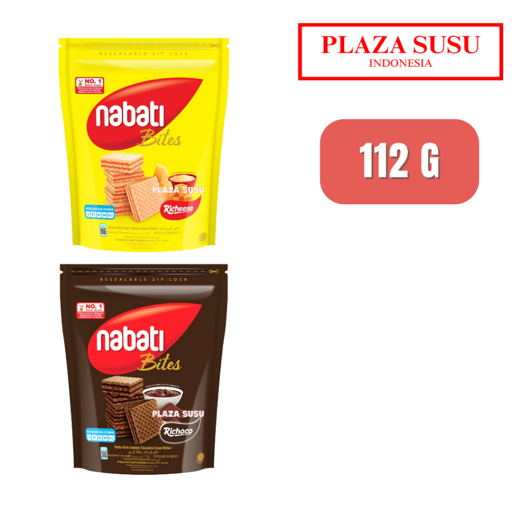 

NABATI WAFER BITES 112 G CAMILAN NABATI KEJU / COKLAT RICHEESE CHOCOLATE POUCH